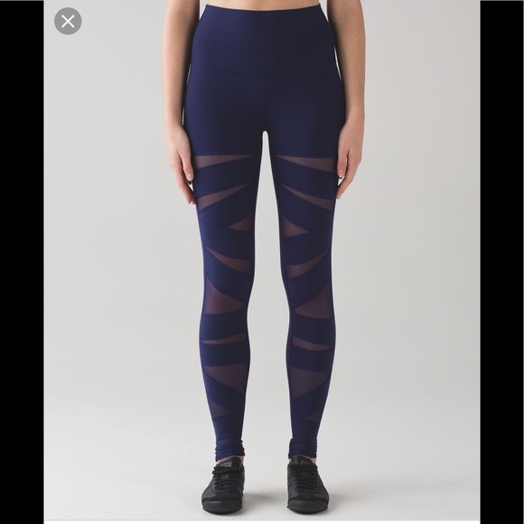 lululemon athletica Pants - Lululemon tech mesh leggings navy size 6